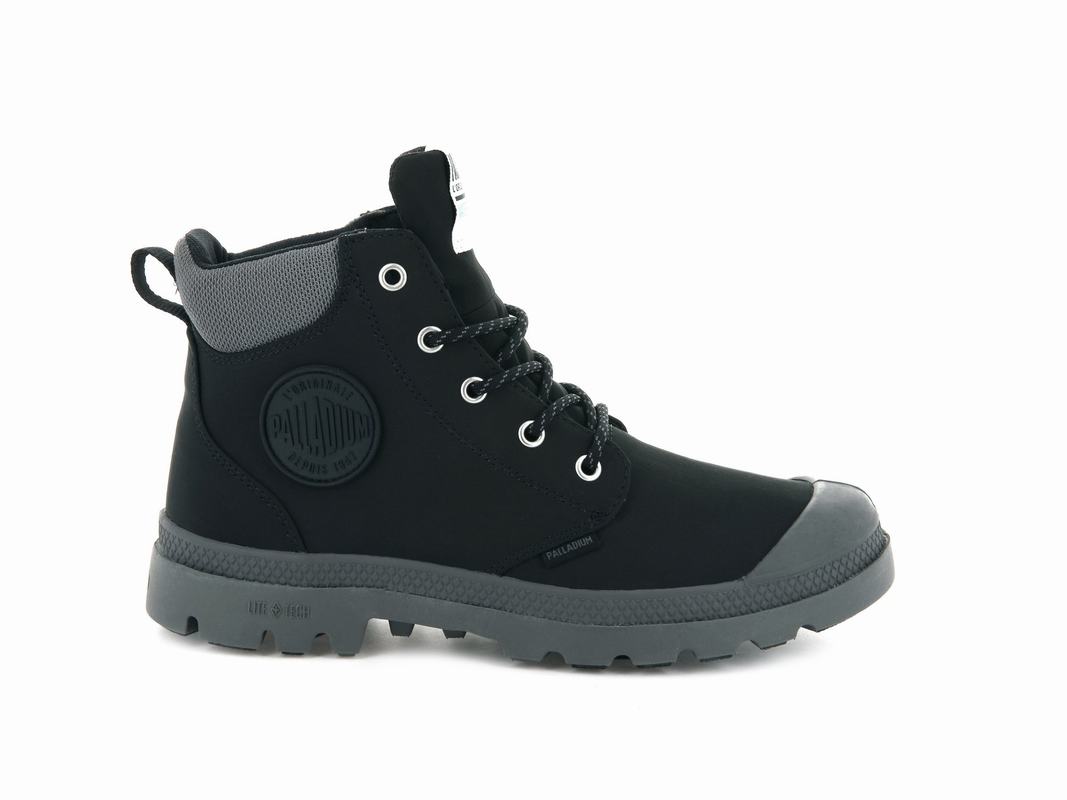 Palladium Pampa Lite + Cuff Wp Women's Waterproof Boots Black (EWXL60857)